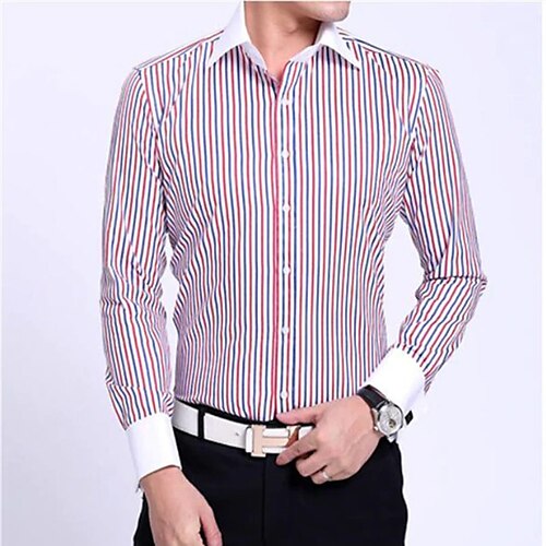 Men's Shirt Striped Turndown Street Casual Button-Down Long Sleeve Tops Casual Fashion Breathable Comfortable Red / White Blue / White
Men's Shirt Striped Turndown Street Casual Button-Down Long Sleeve Tops Casual Fashion Breathable Comfortable Red / White Blue / White