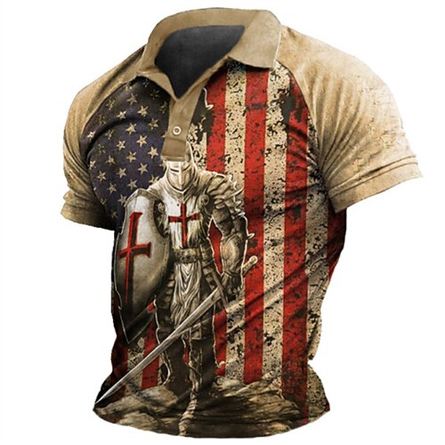 Men's Collar Polo Shirt Golf Shirt National Flag Turndown Khaki Outdoor Street Short Sleeve Button-Down Clothing Apparel Fashion Casual Breathable Comfortable
Men's Collar Polo Shirt Golf Shirt National Flag Turndown Khaki Outdoor Street Short Sleeve Button-Down Clothing Apparel Fashion Casual Breathable Comfortable