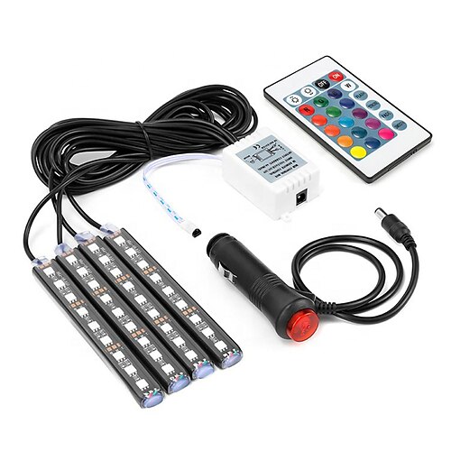 OTOLAMPARA 4 in 1 Automotive Interior Decorative Lights LED Car Foot Light 18W IP65 LED Atmosphere Lamp with Remote Control for Color Changing
OTOLAMPARA 4 in 1 Automotive Interior Decorative Lights LED Car Foot Light 18W IP65 LED Atmosphere Lamp with Remote Control for Color Changing