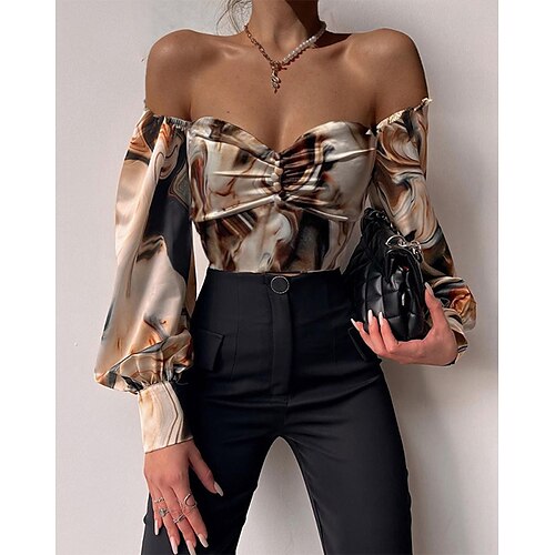 Women's Daily Weekend Crop Top Blouse Shirt Graphic Long Sleeve Print Off Shoulder Casual Streetwear Tops Brown S / 3D Print
Women's Daily Weekend Crop Top Blouse Shirt Graphic Long Sleeve Print Off Shoulder Casual Streetwear Tops Brown S / 3D Print