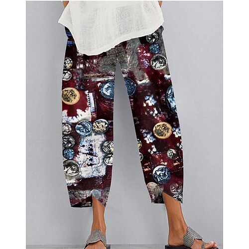 Women's Chinos Pants Trousers Faux Linen Blue Wine Mid Waist Casual / Sporty Athleisure Casual Weekend Print Micro-elastic Ankle-Length Comfort Graphic S M L XL XXL / Loose Fit
Women's Chinos Pants Trousers Faux Linen Blue Wine Mid Waist Casual / Sporty Athleisure Casual Weekend Print Micro-elastic Ankle-Length Comfort Graphic S M L XL XXL / Loose Fit