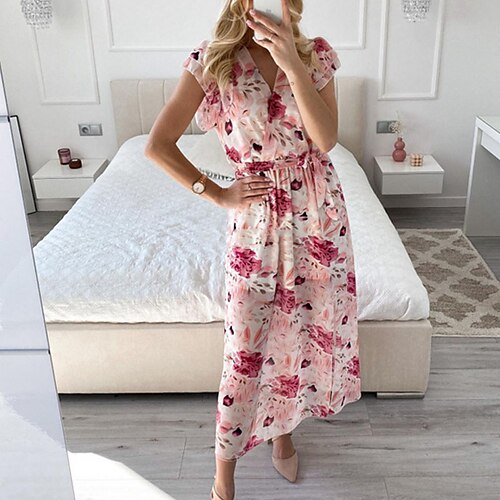 Mulheres Vestido Boho Vestido midi Rosa Manga Curta Floral Frufru Primavera Verão Decote V Final de semana 2022 S M L XL XXL
Mulheres Vestido Boho Vestido midi Rosa Manga Curta Floral Frufru Primavera Verão Decote V Final de semana 2022 S M L XL XXL