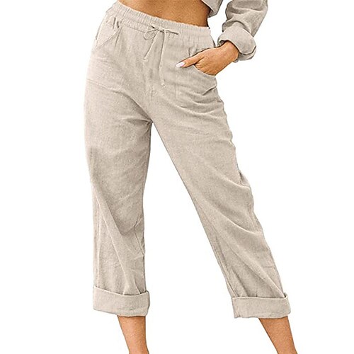 Women's Loungewear Bottom Nighty Pure Color Comfort Home Cotton And Linen Long Pant Pocket Spring Summer White Black
Women's Loungewear Bottom Nighty Pure Color Comfort Home Cotton And Linen Long Pant Pocket Spring Summer White Black