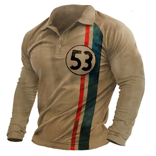 Men's Collar Polo Shirt Golf Shirt Striped Turndown Brown Street Casual Long Sleeve Button-Down Clothing Apparel Fashion Casual Comfortable
Men's Collar Polo Shirt Golf Shirt Striped Turndown Brown Street Casual Long Sleeve Button-Down Clothing Apparel Fashion Casual Comfortable
