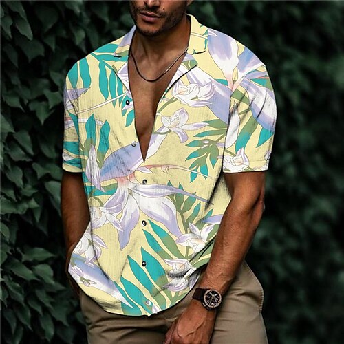 Men's Shirt Print Floral Turndown Street Casual Button-Down Print Short Sleeve Tops Casual Fashion Designer Breathable Beige
Men's Shirt Print Floral Turndown Street Casual Button-Down Print Short Sleeve Tops Casual Fashion Designer Breathable Beige