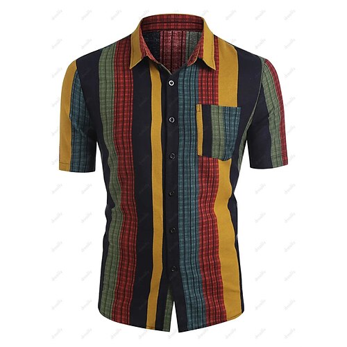 Men's Shirt Hot Stamping Striped Graphic Turndown Street Casual Button-Down Print Short Sleeve Tops Casual Fashion Breathable Comfortable Red
Men's Shirt Hot Stamping Striped Graphic Turndown Street Casual Button-Down Print Short Sleeve Tops Casual Fashion Breathable Comfortable Red