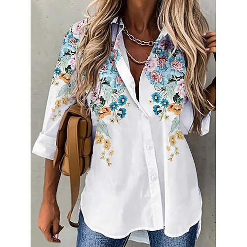 Women's Floral Blouse Shirt Floral Button Print Shirt Collar Casual Streetwear Tops White / 3D Print
Women's Floral Blouse Shirt Floral Button Print Shirt Collar Casual Streetwear Tops White / 3D Print