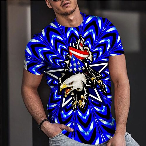 Men's Unisex T shirt Tee 3D Print Graphic Prints Eagle Crew Neck Street Daily Print Short Sleeve Tops Casual Designer Big and Tall Sports Blue
Men's Unisex T shirt Tee 3D Print Graphic Prints Eagle Crew Neck Street Daily Print Short Sleeve Tops Casual Designer Big and Tall Sports Blue