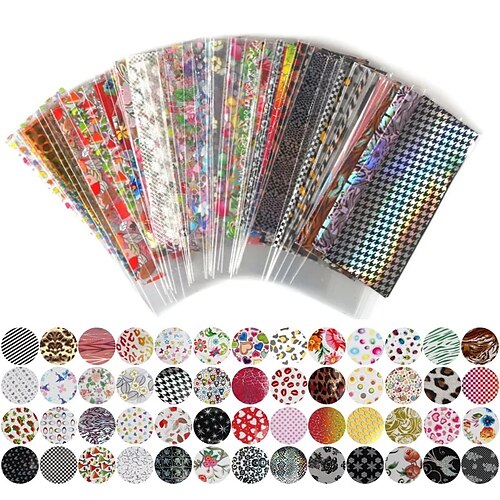 

50 pcs Foil Sticker Creative / Tree of Life Nail Art Manicure Pedicure Classic / Best Quality Trendy / Chinoiserie Daily / Festival
