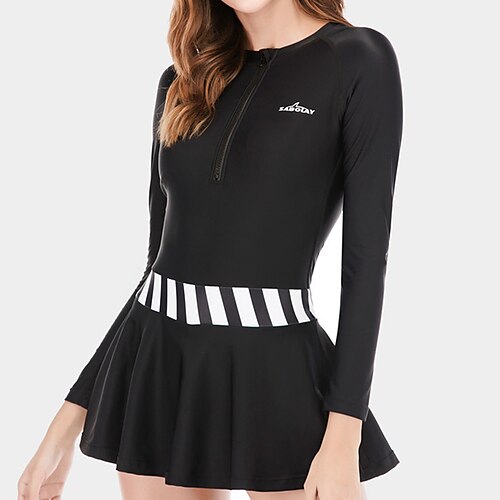 Women's Swim Dress Rash guard Swimsuit UV Sun Protection Quick Dry Lightweight Long Sleeve Swimwear Bathing Suit Tummy Control Front Zip Swimming Surfing Beach Water Sports Stripes Summer
Women's Swim Dress Rash guard Swimsuit UV Sun Protection Quick Dry Lightweight Long Sleeve Swimwear Bathing Suit Tummy Control Front Zip Swimming Surfing Beach Water Sports Stripes Summer