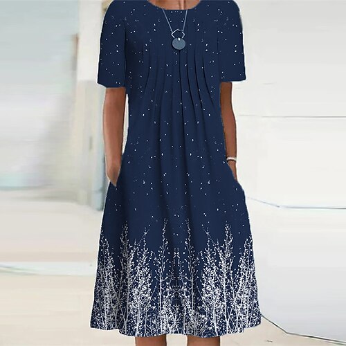 Women's Casual Dress Shift Dress Midi Dress Green Wine Navy Blue Short Sleeve Floral Pocket Spring Summer Crew Neck 2022 S M L XL XXL 3XL
Women's Casual Dress Shift Dress Midi Dress Green Wine Navy Blue Short Sleeve Floral Pocket Spring Summer Crew Neck 2022 S M L XL XXL 3XL
