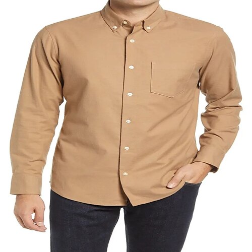 Men's Shirt Solid Colored Turndown Street Casual Button-Down Long Sleeve Tops Casual Fashion Breathable Comfortable Light Brown
Men's Shirt Solid Colored Turndown Street Casual Button-Down Long Sleeve Tops Casual Fashion Breathable Comfortable Light Brown