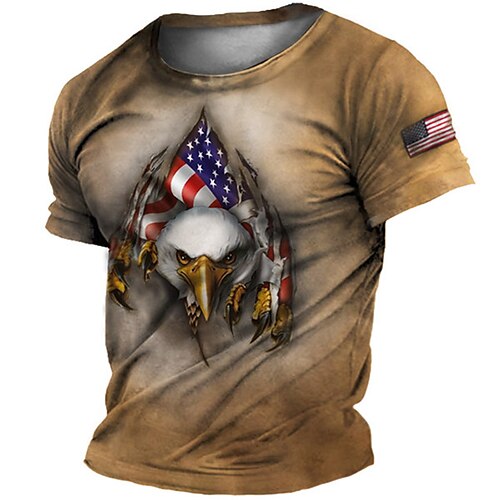 Men's Unisex T shirt 3D Print Graphic Prints Eagle Crew Neck Street Daily Print Short Sleeve Tops Casual Designer Big and Tall Sports Brown
Men's Unisex T shirt 3D Print Graphic Prints Eagle Crew Neck Street Daily Print Short Sleeve Tops Casual Designer Big and Tall Sports Brown
