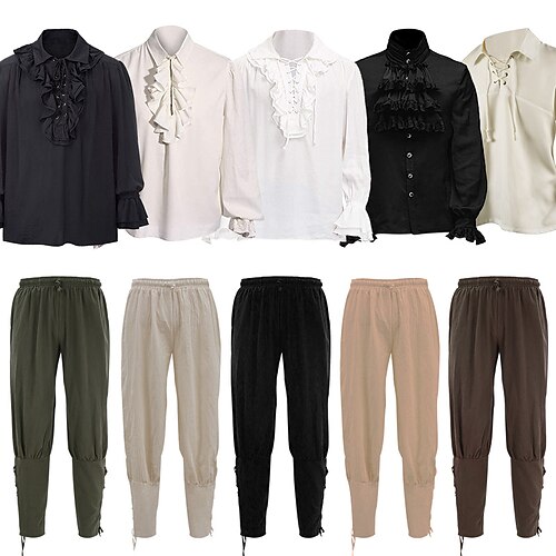 Pirate Retro Vintage Medieval 18th Century Blouse / Shirt Pirate Pants Men's Costume Vintage Cosplay Party Long Sleeve Shirt Masquerade
Pirate Retro Vintage Medieval 18th Century Blouse / Shirt Pirate Pants Men's Costume Vintage Cosplay Party Long Sleeve Shirt Masquerade