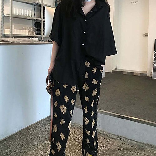 Women's Culottes Wide Leg Sweatpants Chinos Pants Trousers White Black Mid Waist Fashion Casual Weekend Print Micro-elastic Full Length Comfort Bear One-Size / Loose Fit
Women's Culottes Wide Leg Sweatpants Chinos Pants Trousers White Black Mid Waist Fashion Casual Weekend Print Micro-elastic Full Length Comfort Bear One-Size / Loose Fit