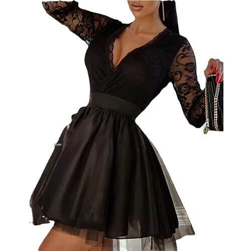 Damen abendkleider Spitzenkleid Schwarz Langarm Einfarbig Spitze Winter Herbst V Ausschnitt Romantisch 2022 S M L XL
Damen abendkleider Spitzenkleid Schwarz Langarm Einfarbig Spitze Winter Herbst V Ausschnitt Romantisch 2022 S M L XL