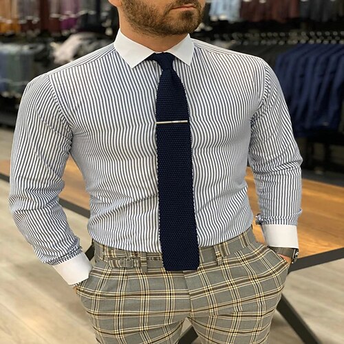 Men's Shirt Striped Turndown Casual Daily Button-Down Long Sleeve Tops Casual Fashion Breathable Comfortable Black / White
Men's Shirt Striped Turndown Casual Daily Button-Down Long Sleeve Tops Casual Fashion Breathable Comfortable Black / White