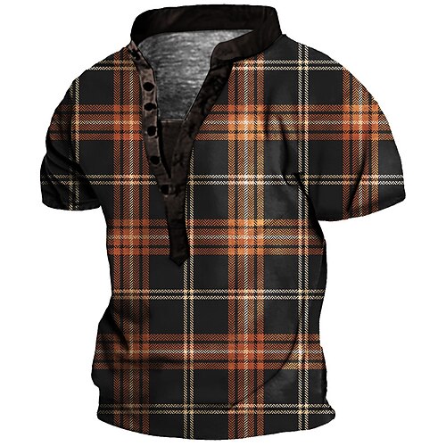 Men's Henley Shirt Tee T shirt Tee 3D Print Plaid Graphic Color Block Plus Size Henley Daily Sports Patchwork Button-Down Short Sleeve Tops Basic Casual Classic Designer Brown
Men's Henley Shirt Tee T shirt Tee 3D Print Plaid Graphic Color Block Plus Size Henley Daily Sports Patchwork Button-Down Short Sleeve Tops Basic Casual Classic Designer Brown