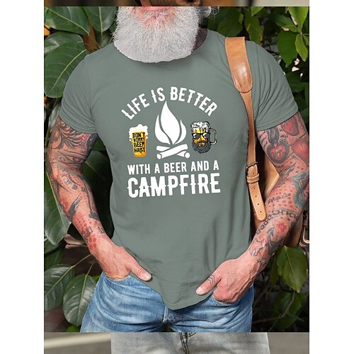 Men's T shirt Hot Stamping Beer Torch Letter Round Neck Casual Daily Print Short Sleeve Tops Simple Basic Black Blue Gray
Men's T shirt Hot Stamping Beer Torch Letter Round Neck Casual Daily Print Short Sleeve Tops Simple Basic Black Blue Gray