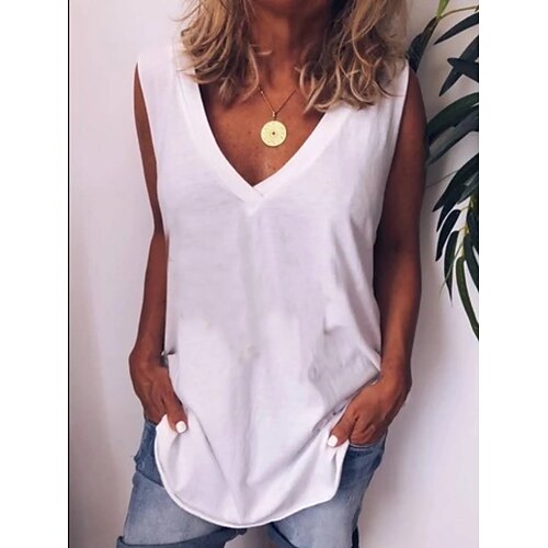 Women's Daily Weekend Tank Top Camis Plain Sleeveless V Neck Casual Streetwear Tops Green White Gray S
Women's Daily Weekend Tank Top Camis Plain Sleeveless V Neck Casual Streetwear Tops Green White Gray S