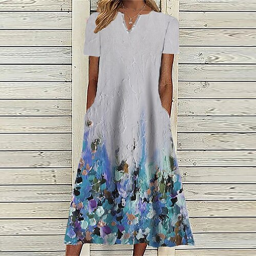 Women's A Line Dress Midi Dress Blue Yellow Red Short Sleeve Color Gradient Pocket Print Spring Summer V Neck Casual Vacation 2022 S M L XL XXL 3XL
Women's A Line Dress Midi Dress Blue Yellow Red Short Sleeve Color Gradient Pocket Print Spring Summer V Neck Casual Vacation 2022 S M L XL XXL 3XL