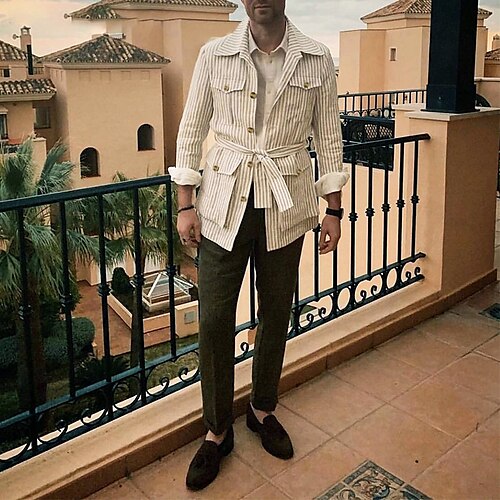 Men's Shirt Striped Turndown Street Casual Button-Down Long Sleeve Tops Casual Fashion Breathable Comfortable Khaki
Men's Shirt Striped Turndown Street Casual Button-Down Long Sleeve Tops Casual Fashion Breathable Comfortable Khaki