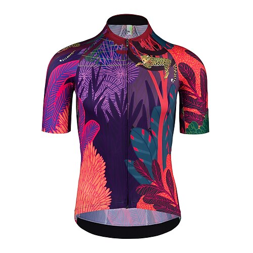 21Grams Men's Cycling Jersey Short Sleeve Bike Top with 3 Rear Pockets Mountain Bike MTB Road Bike Cycling Breathable Quick Dry Moisture Wicking Reflective Strips Purple Leopard Floral Botanical
21Grams Men's Cycling Jersey Short Sleeve Bike Top with 3 Rear Pockets Mountain Bike MTB Road Bike Cycling Breathable Quick Dry Moisture Wicking Reflective Strips Purple Leopard Floral Botanical