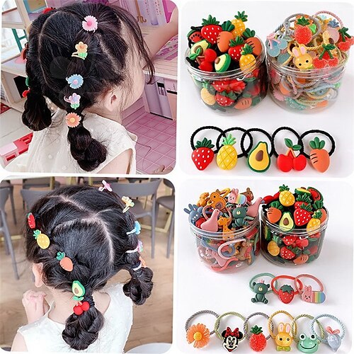 

30pcs Toddler / Baby Girls' Active / Sweet Daily Floral / Cartoon Floral Style Polyester Hair Accessories Colorful / Black / Yellow Kid onesize