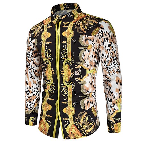 Men's Shirt Geometric Leopard Geometry Classic Collar Party Casual Print Long Sleeve Tops Ethnic Style Casual Black
Men's Shirt Geometric Leopard Geometry Classic Collar Party Casual Print Long Sleeve Tops Ethnic Style Casual Black