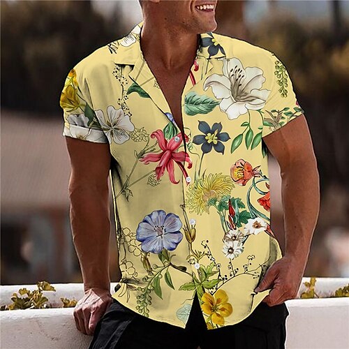 Men's Shirt Print Floral Turndown Street Casual Button-Down Print Short Sleeve Tops Casual Fashion Designer Breathable Yellow
Men's Shirt Print Floral Turndown Street Casual Button-Down Print Short Sleeve Tops Casual Fashion Designer Breathable Yellow