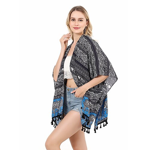 Women's Casual Holiday Weekend Floral Bohemian Theme Blouse Shirt Floral Short Sleeve Tassel Print V Neck Casual Beach Tops Black Gray One-Size / 3D Print
Women's Casual Holiday Weekend Floral Bohemian Theme Blouse Shirt Floral Short Sleeve Tassel Print V Neck Casual Beach Tops Black Gray One-Size / 3D Print