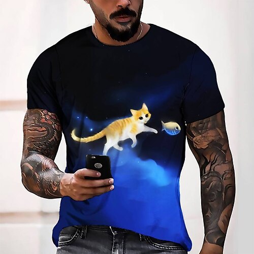 Men's Tee T shirt Tee 3D Print Graphic Round Neck Casual Daily 3D Print Short Sleeve Tops Fashion Designer Cool Comfortable Blue
Men's Tee T shirt Tee 3D Print Graphic Round Neck Casual Daily 3D Print Short Sleeve Tops Fashion Designer Cool Comfortable Blue