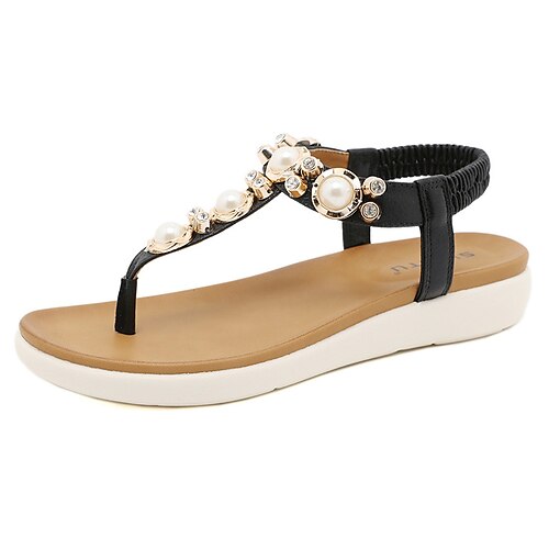 Women's Sandals Flat Sandals Sparkly Sandals Rhinestone Pearl Flat Heel Round Toe Open Toe Elegant Casual Daily Office Walking Shoes PU Leather Elastic Band Spring Summer Solid Colored Black
Women's Sandals Flat Sandals Sparkly Sandals Rhinestone Pearl Flat Heel Round Toe Open Toe Elegant Casual Daily Office Walking Shoes PU Leather Elastic Band Spring Summer Solid Colored Black