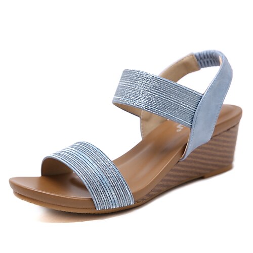 Women's Sandals Wedge Sandals Wedge Heels Wedge Heel Round Toe Open Toe Elegant Casual Daily Office Walking Shoes PU Leather Elastic Band Spring Summer Solid Colored Black Gold Blue
Women's Sandals Wedge Sandals Wedge Heels Wedge Heel Round Toe Open Toe Elegant Casual Daily Office Walking Shoes PU Leather Elastic Band Spring Summer Solid Colored Black Gold Blue