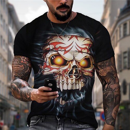 Men's Unisex T shirt Tee 3D Print Graphic Prints Skull Crew Neck Street Daily Print Short Sleeve Tops Casual Designer Big and Tall Sports Black
Men's Unisex T shirt Tee 3D Print Graphic Prints Skull Crew Neck Street Daily Print Short Sleeve Tops Casual Designer Big and Tall Sports Black