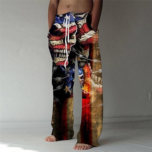 Men's Trousers Beach Pants 3D Print Elastic Drawstring Design Front Pocket Skull Graphic Prints National Flag Comfort Soft Casual Daily Fashion Designer Brown
Men's Trousers Beach Pants 3D Print Elastic Drawstring Design Front Pocket Skull Graphic Prints National Flag Comfort Soft Casual Daily Fashion Designer Brown