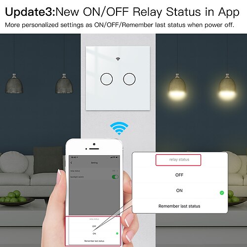 Smart Switch Wrs-eu1-wh/WiFi Tuya Smart Switch 1 Gang Touch Switch For Daily / Living Room / Bedroom APP Control / Timing Function / Smart WIFI 90-250 V
Smart Switch Wrs-eu1-wh/WiFi Tuya Smart Switch 1 Gang Touch Switch For Daily / Living Room / Bedroom APP Control / Timing Function / Smart WIFI 90-250 V