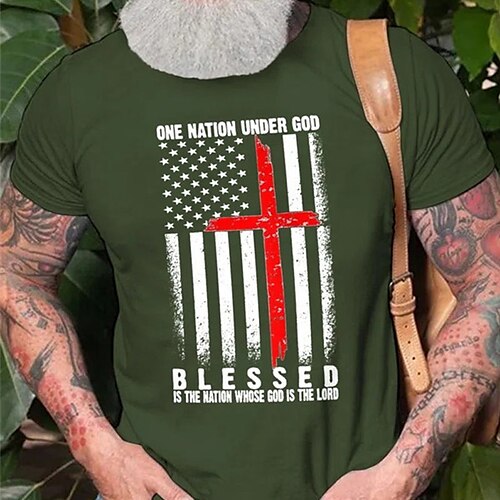 Men's T shirt Hot Stamping Graphic National Flag Letter Crew Neck Street Casual Print Short Sleeve Tops Basic Fashion Classic Comfortable Black Blue Army Green
Men's T shirt Hot Stamping Graphic National Flag Letter Crew Neck Street Casual Print Short Sleeve Tops Basic Fashion Classic Comfortable Black Blue Army Green
