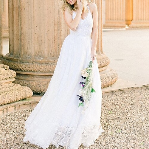 A-Line Wedding Dresses V Neck Spaghetti Strap Court Train Chiffon Lace Sleeveless Beach Sexy with Appliques 2022
A-Line Wedding Dresses V Neck Spaghetti Strap Court Train Chiffon Lace Sleeveless Beach Sexy with Appliques 2022