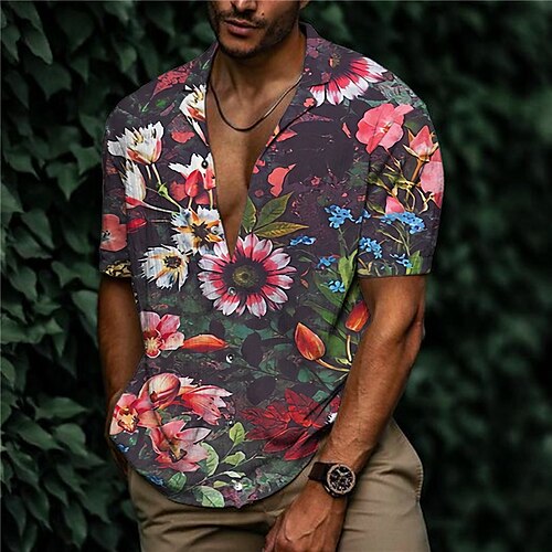 Men's Shirt Print Floral Turndown Street Casual Button-Down Print Short Sleeve Tops Casual Fashion Designer Breathable Gray
Men's Shirt Print Floral Turndown Street Casual Button-Down Print Short Sleeve Tops Casual Fashion Designer Breathable Gray