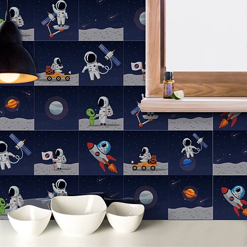 Astronaut Kitchen Oil-proof And Waterproof Tile Stickers Crystal Film Cartoon Astronaut Pattern Tile Renovation Thickened Wall Stickers
Astronaut Kitchen Oil-proof And Waterproof Tile Stickers Crystal Film Cartoon Astronaut Pattern Tile Renovation Thickened Wall Stickers