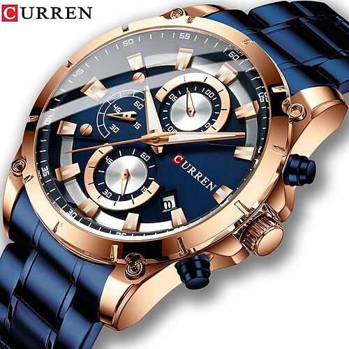 CURREN Quartz Watch for Men Digital Quartz Stylish Stylish Formal Style Waterproof Calendar Fake Three Eyes Six Needles Alloy Alloy Fashion
CURREN Quartz Watch for Men Digital Quartz Stylish Stylish Formal Style Waterproof Calendar Fake Three Eyes Six Needles Alloy Alloy Fashion