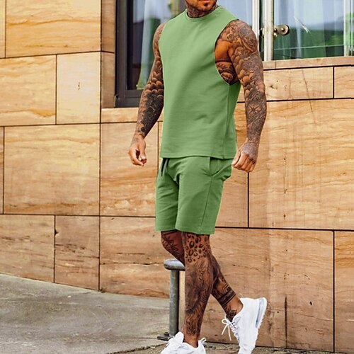 Men's Tank Top Shorts Pocket Front Pocket Crew Neck Boat Neck Solid Color Sport Athleisure Clothing Suit Sleeveless Breathable Soft Comfortable Exercise & Fitness Running Everyday Use Casual Daily
Men's Tank Top Shorts Pocket Front Pocket Crew Neck Boat Neck Solid Color Sport Athleisure Clothing Suit Sleeveless Breathable Soft Comfortable Exercise & Fitness Running Everyday Use Casual Daily