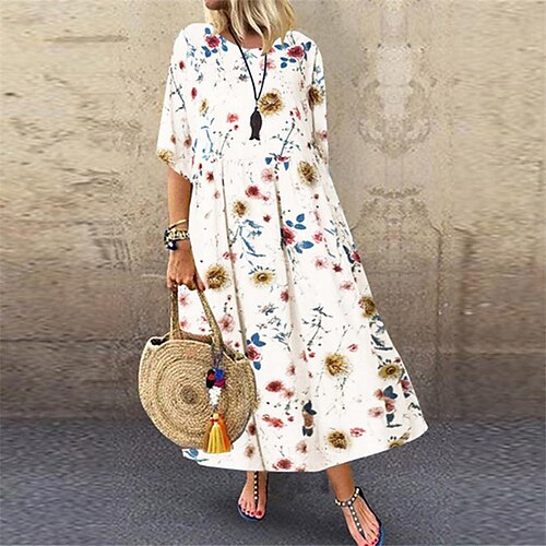 robe longue Femme Robe casual Demi Manches Eté Printemps - Vacances Elégant Décontractées Imprimer Floral Col Ras du Cou Ample 2023 Blanche Jaune bleu marine S M L XL XXL 3XL 4XL 5XL
robe longue Femme Robe casual Demi Manches Eté Printemps - Vacances Elégant Décontractées Imprimer Floral Col Ras du Cou Ample 2023 Blanche Jaune bleu marine S M L XL XXL 3XL 4XL 5XL