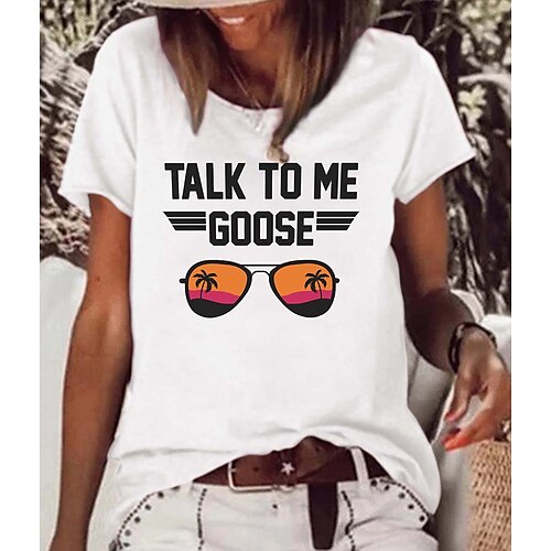 Women's Casual Weekend Painting T shirt Tee Graphic Text Short Sleeve Print Round Neck Basic Tops White Blue Pink S
Women's Casual Weekend Painting T shirt Tee Graphic Text Short Sleeve Print Round Neck Basic Tops White Blue Pink S