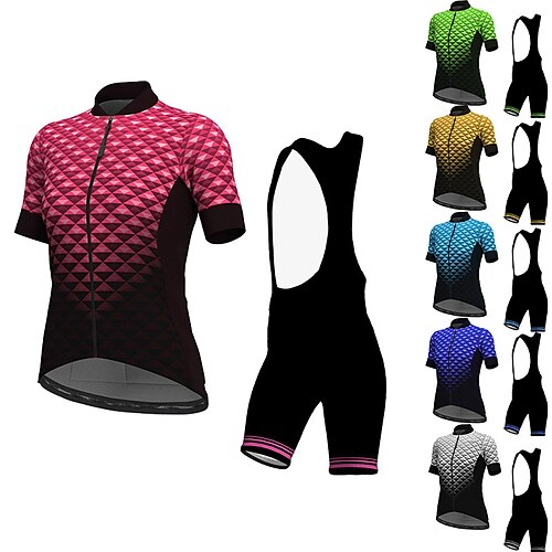 21Grams Women's Cycling Jersey with Bib Shorts Short Sleeve Mountain Bike MTB Road Bike Cycling White Green Sky Blue Bike Clothing Suit 3D Pad Breathable Quick Dry Moisture Wicking Back Pocket
21Grams Women's Cycling Jersey with Bib Shorts Short Sleeve Mountain Bike MTB Road Bike Cycling White Green Sky Blue Bike Clothing Suit 3D Pad Breathable Quick Dry Moisture Wicking Back Pocket