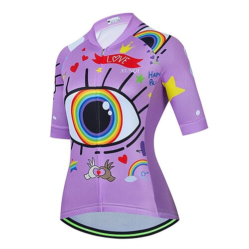 21Grams Women's Cycling Jersey Short Sleeve Bike Top with 3 Rear Pockets Mountain Bike MTB Road Bike Cycling Breathable Quick Dry Moisture Wicking Reflective Strips Purple Rainbow Polyester Spandex
21Grams Women's Cycling Jersey Short Sleeve Bike Top with 3 Rear Pockets Mountain Bike MTB Road Bike Cycling Breathable Quick Dry Moisture Wicking Reflective Strips Purple Rainbow Polyester Spandex