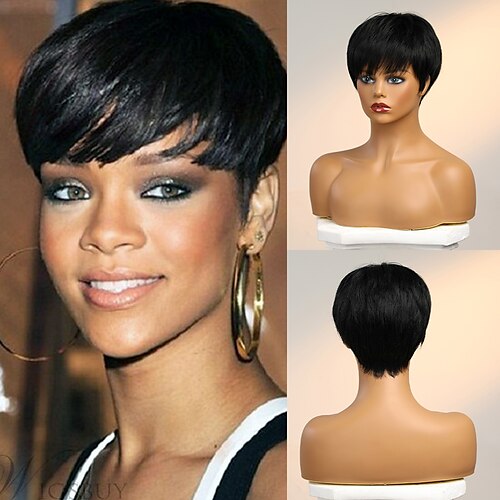 Human Hair Blend Wig Short Natural Straight Pixie Cut Side Part Layered Haircut Asymmetrical Red Black Brown Cosplay Curler & straightener Natural Hairline Capless Brazilian Hair Women's All Natural
Human Hair Blend Wig Short Natural Straight Pixie Cut Side Part Layered Haircut Asymmetrical Red Black Brown Cosplay Curler & straightener Natural Hairline Capless Brazilian Hair Women's All Natural