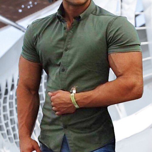 Men's Shirt Solid Colored Turndown Street Casual Button-Down Short Sleeve Tops Casual Fashion Breathable Comfortable Dark Green
Men's Shirt Solid Colored Turndown Street Casual Button-Down Short Sleeve Tops Casual Fashion Breathable Comfortable Dark Green