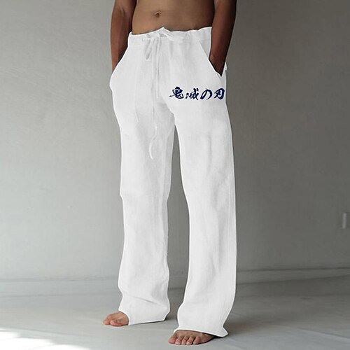 Inspired by Demon Slayer: Kimetsu no Yaiba Kamado Nezuko Kamado Tanjiro Linen Pants Straight Trousers Cotton Blend Anime Elastic Drawstring Design Front Pocket Pants For Men's
Inspired by Demon Slayer: Kimetsu no Yaiba Kamado Nezuko Kamado Tanjiro Linen Pants Straight Trousers Cotton Blend Anime Elastic Drawstring Design Front Pocket Pants For Men's